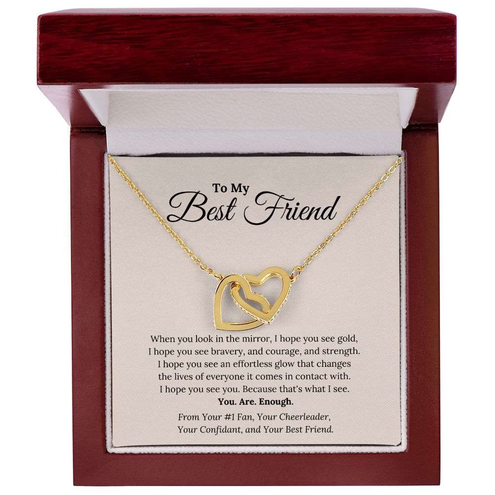 To My Best Friend | You Are Enough | Interlocking Hearts Necklace