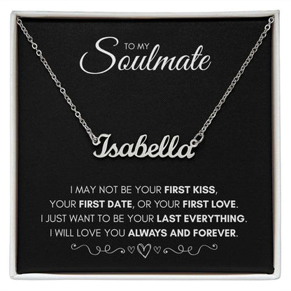 To My Soulmate | Personalized Name Necklace | Necklace for Wife | Gift for Wife | Anniversary Gift | Wedding Gift | Heart Necklace | Forever Love Necklace