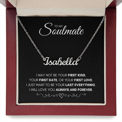 To My Soulmate | Personalized Name Necklace | Necklace for Wife | Gift for Wife | Anniversary Gift | Wedding Gift | Heart Necklace | Forever Love Necklace