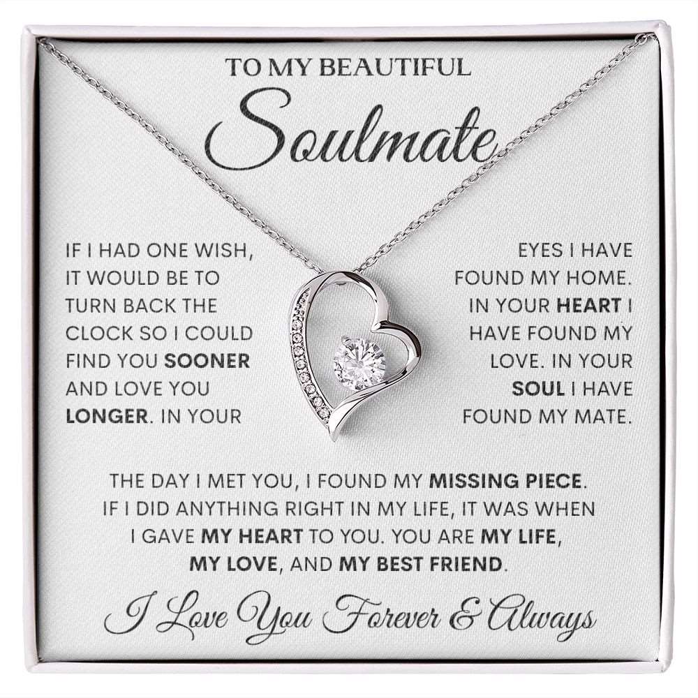 To My Beautiful Soulmate | My Missing Piece | Forever Love Necklace