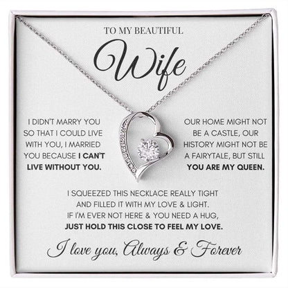 Beautiful Wife Necklace | Necklace for Wife | Gift for Wife | Anniversary Gift | Wedding Gift | Heart Necklace | Forever Love Necklace