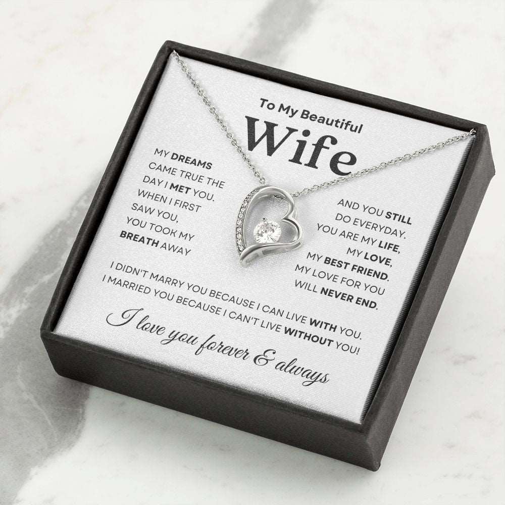 To My Beautiful Wife | The Day I Met You | Forever Love Necklace