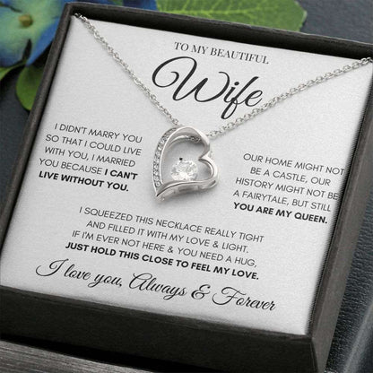 Beautiful Wife Necklace | Necklace for Wife | Gift for Wife | Anniversary Gift | Wedding Gift | Heart Necklace | Forever Love Necklace