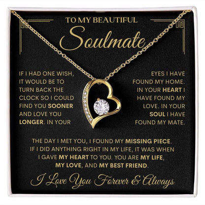 To My Beautiful Soulmate | Find You Sooner | Forever Love Necklace