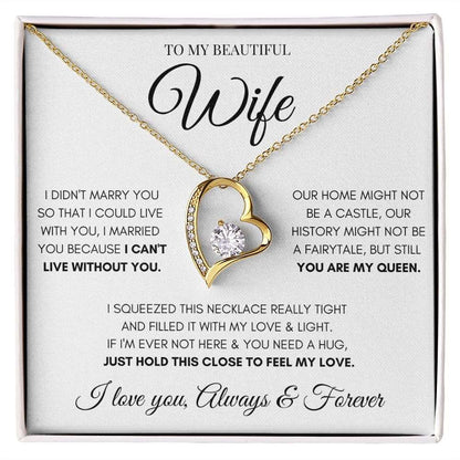 Beautiful Wife Necklace | Necklace for Wife | Gift for Wife | Anniversary Gift | Wedding Gift | Heart Necklace | Forever Love Necklace