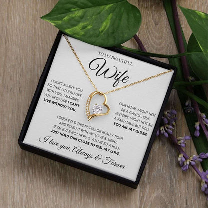 Beautiful Wife Necklace | Necklace for Wife | Gift for Wife | Anniversary Gift | Wedding Gift | Heart Necklace | Forever Love Necklace