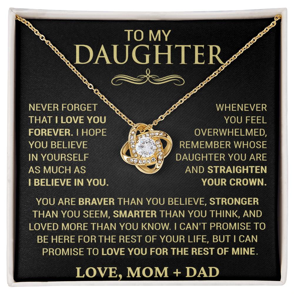 To My Daughter. Never Forget - Love Mom + Dad