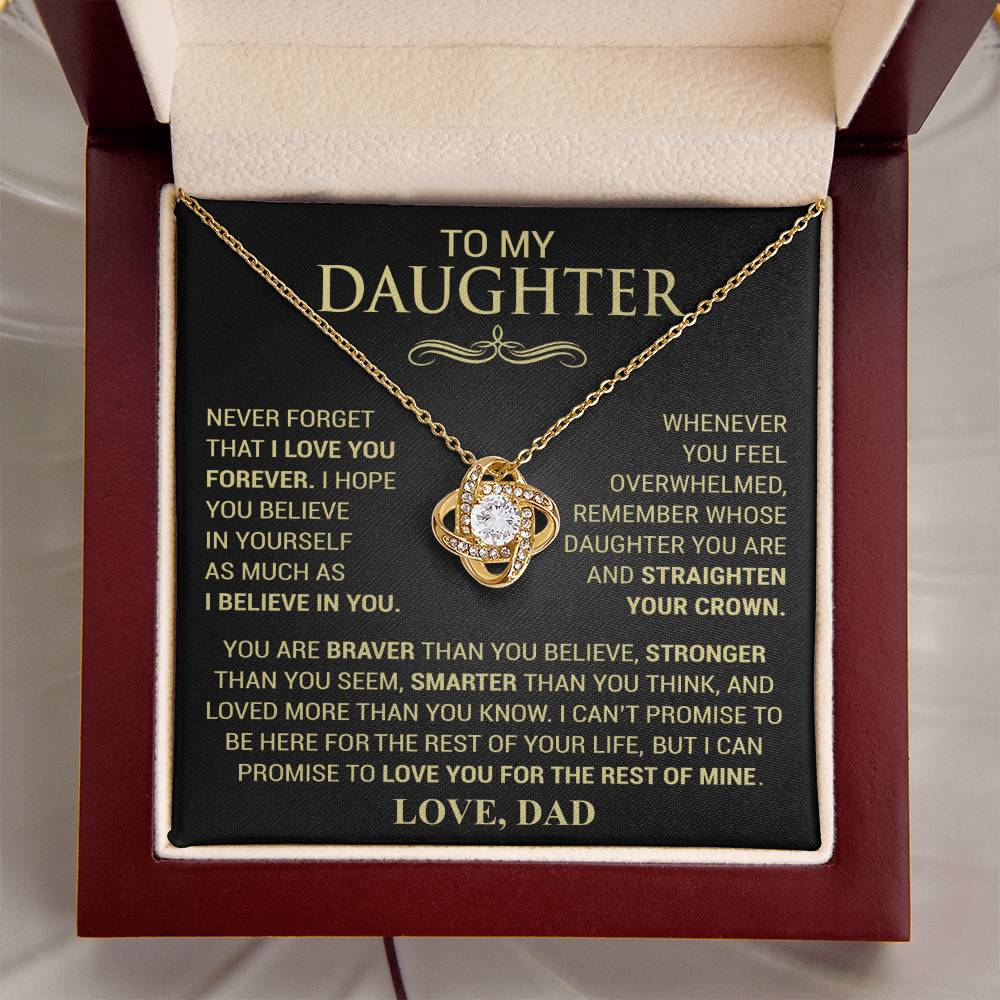 Beautiful Gift for Daughter From Dad "Never Forget That I Love You" Necklace