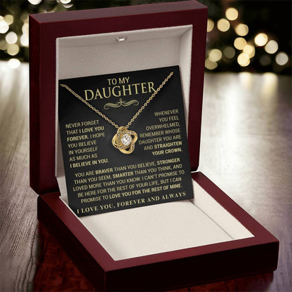 Beautiful Gift for Daughter "Never Forget That I Love You" Necklace