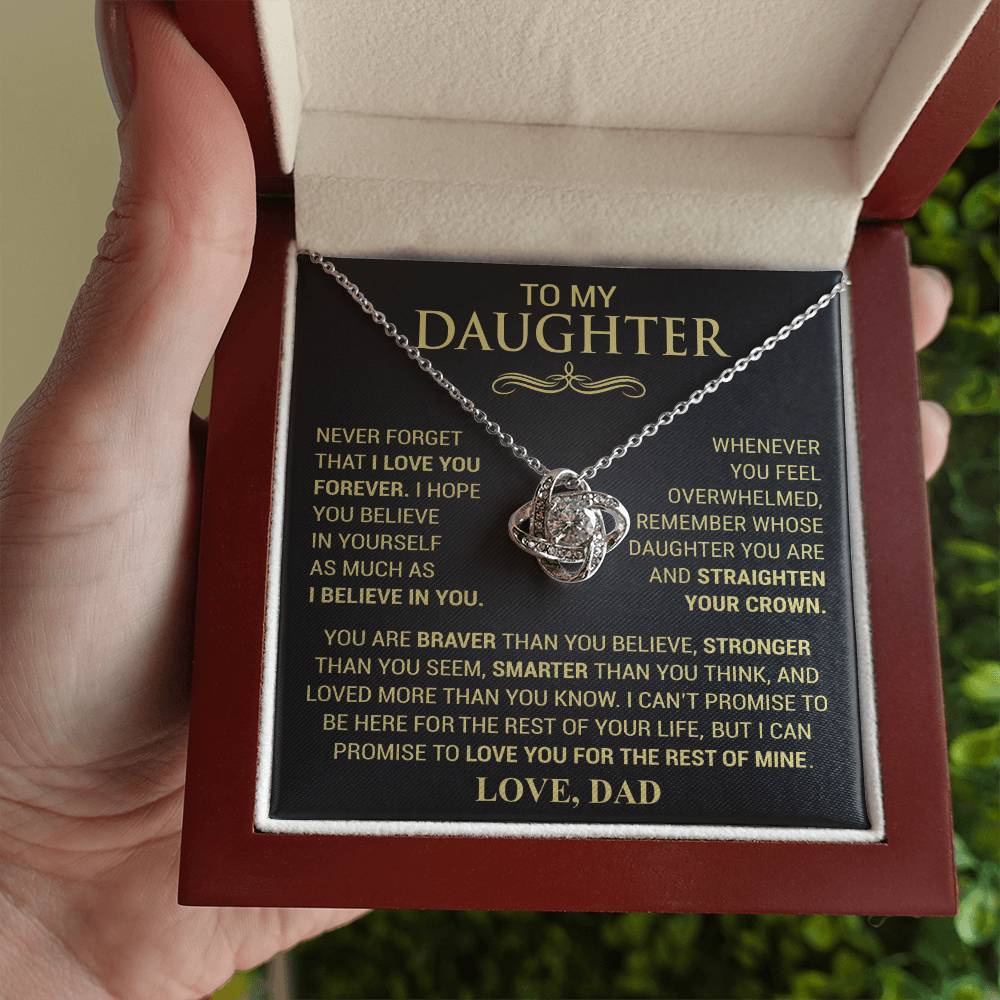 Beautiful Gift for Daughter From Dad "Never Forget That I Love You" Necklace