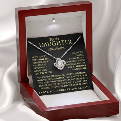 Beautiful Gift for Daughter "Never Forget That I Love You" Necklace