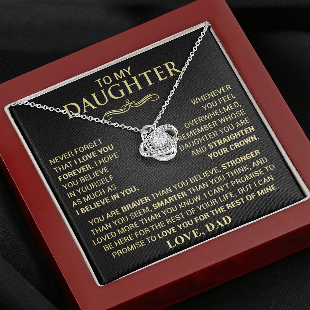 Beautiful Gift for Daughter From Dad "Never Forget That I Love You" Necklace