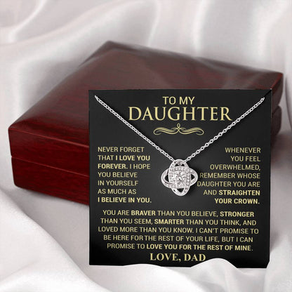 Beautiful Gift for Daughter From Dad "Never Forget That I Love You" Necklace