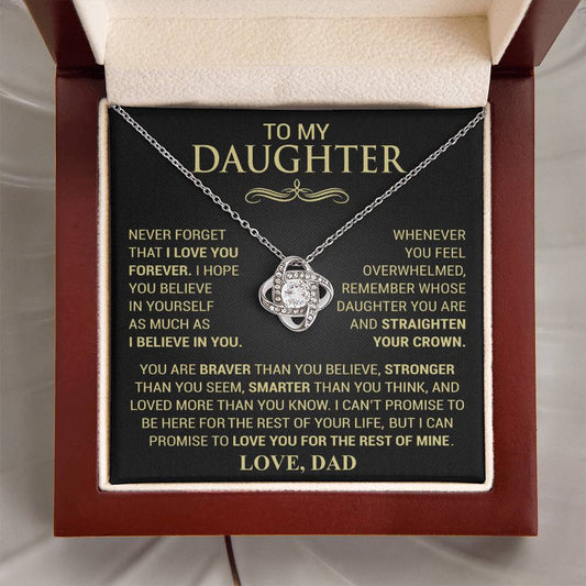 Beautiful Gift for Daughter From Dad "Never Forget That I Love You" Necklace