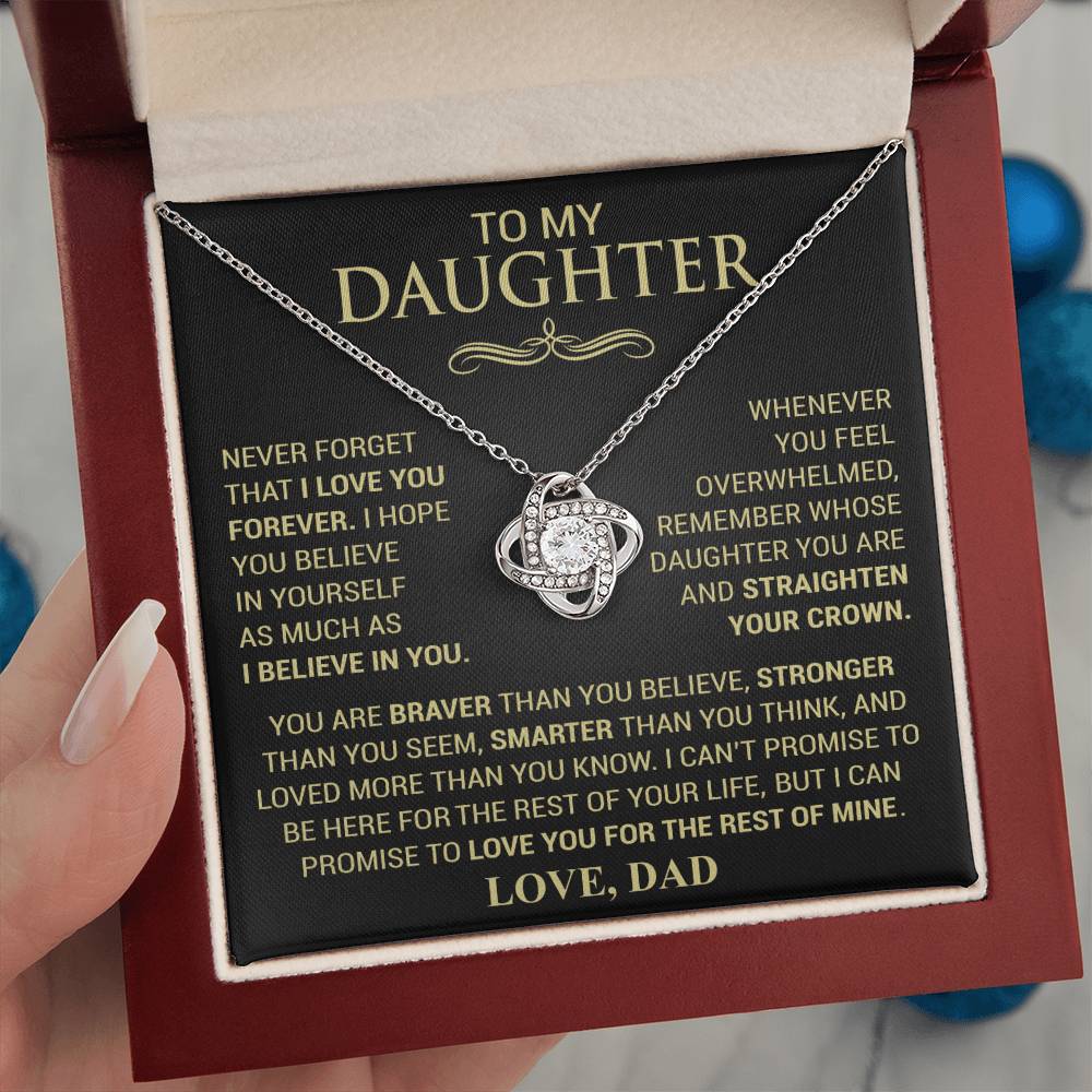 Beautiful Gift for Daughter From Dad "Never Forget That I Love You" Necklace