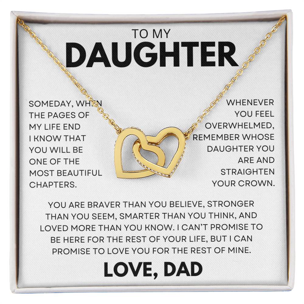 To My Daughter | Straighten Your Crown | Interlocking Hearts Necklace