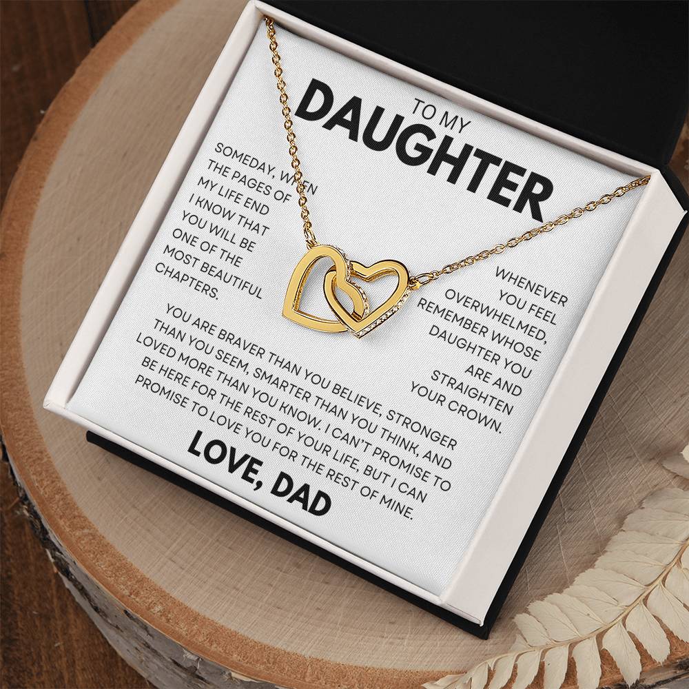 To My Daughter | Straighten Your Crown | Interlocking Hearts Necklace