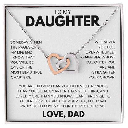 To My Daughter | Straighten Your Crown | Interlocking Hearts Necklace