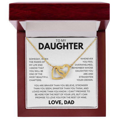 To My Daughter | Straighten Your Crown | Interlocking Hearts Necklace