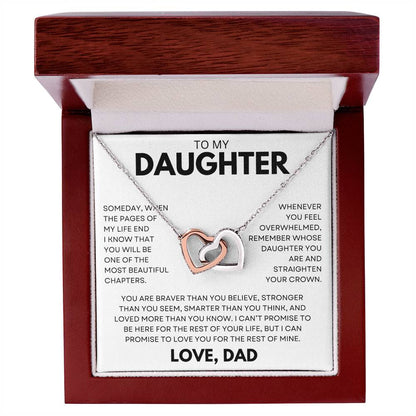 To My Daughter | Straighten Your Crown | Interlocking Hearts Necklace