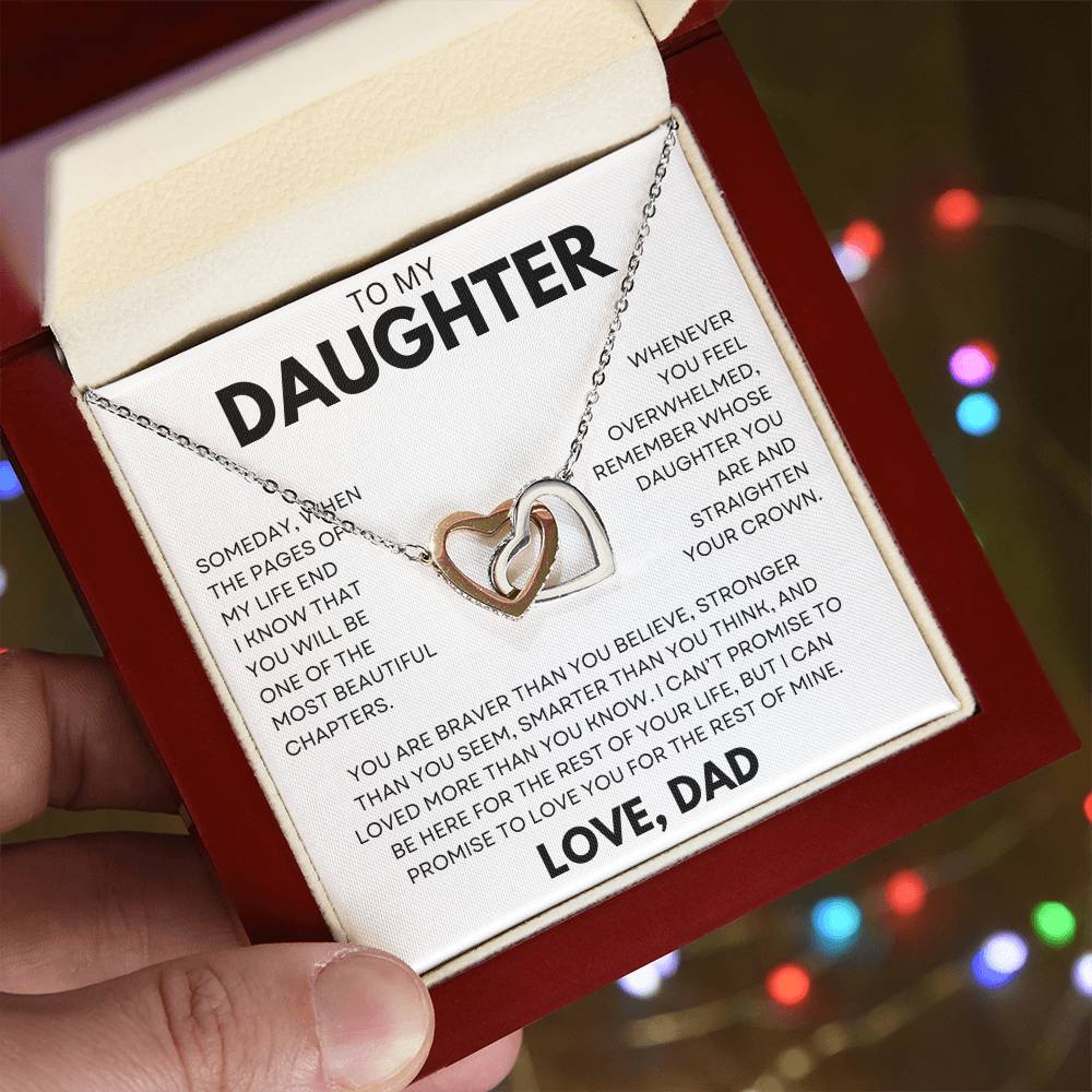 To My Daughter | Straighten Your Crown | Interlocking Hearts Necklace