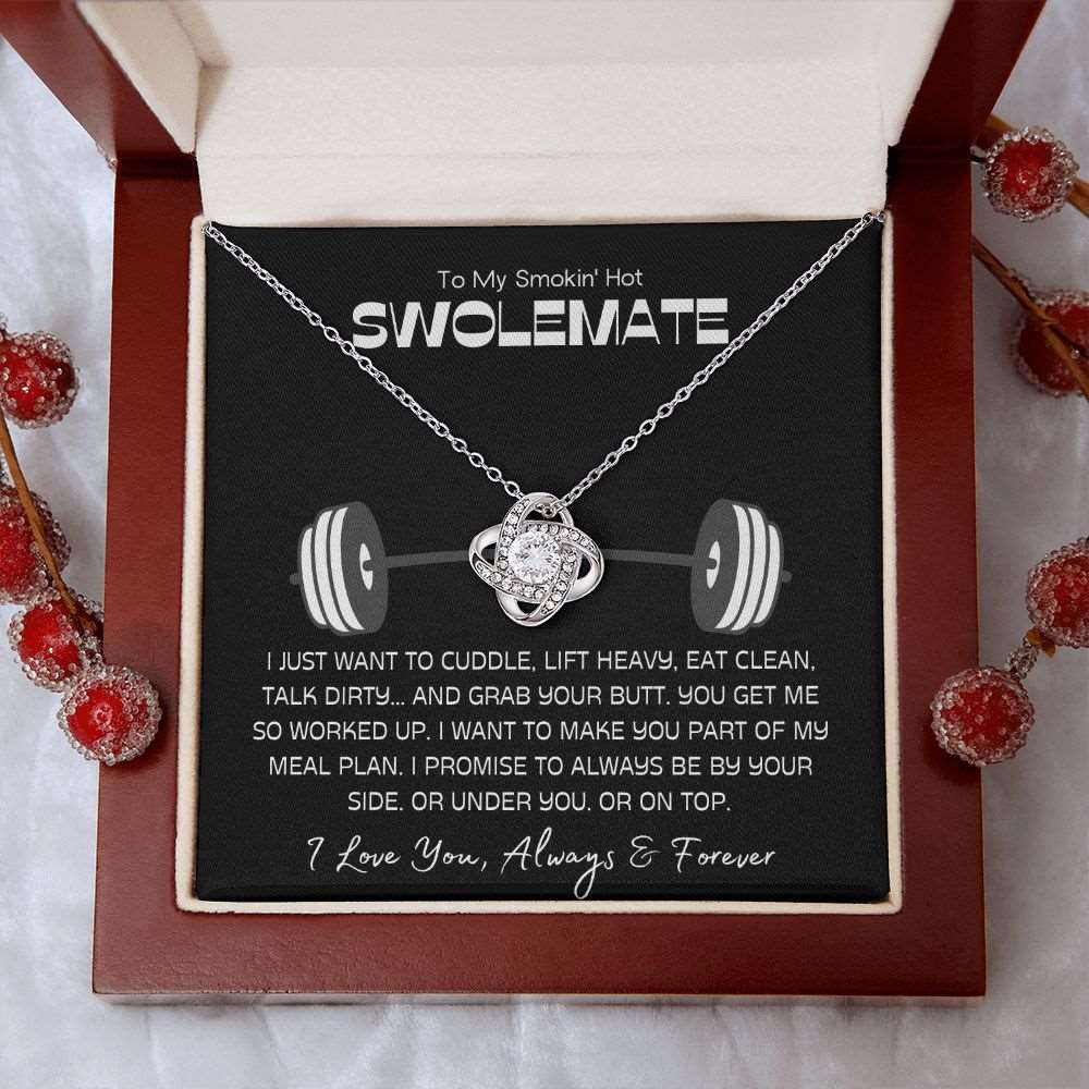 To My Swolemate | Gift For Her | Gym Partner | Gag Gift | Love Knot Necklace