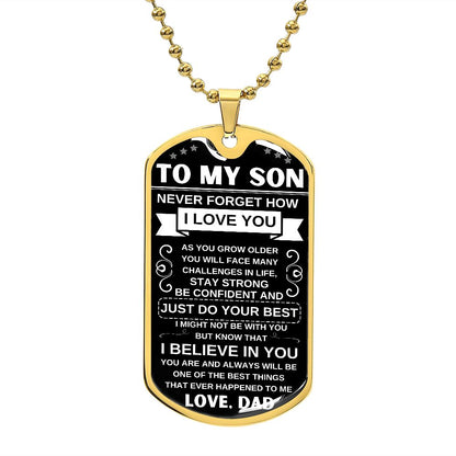 To My Son | I Believe In You | Dog Tag